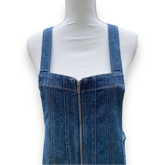 Tinseltown Juniors Denim Zippered Denim Dress NWT size Large - Picture 3 of 8